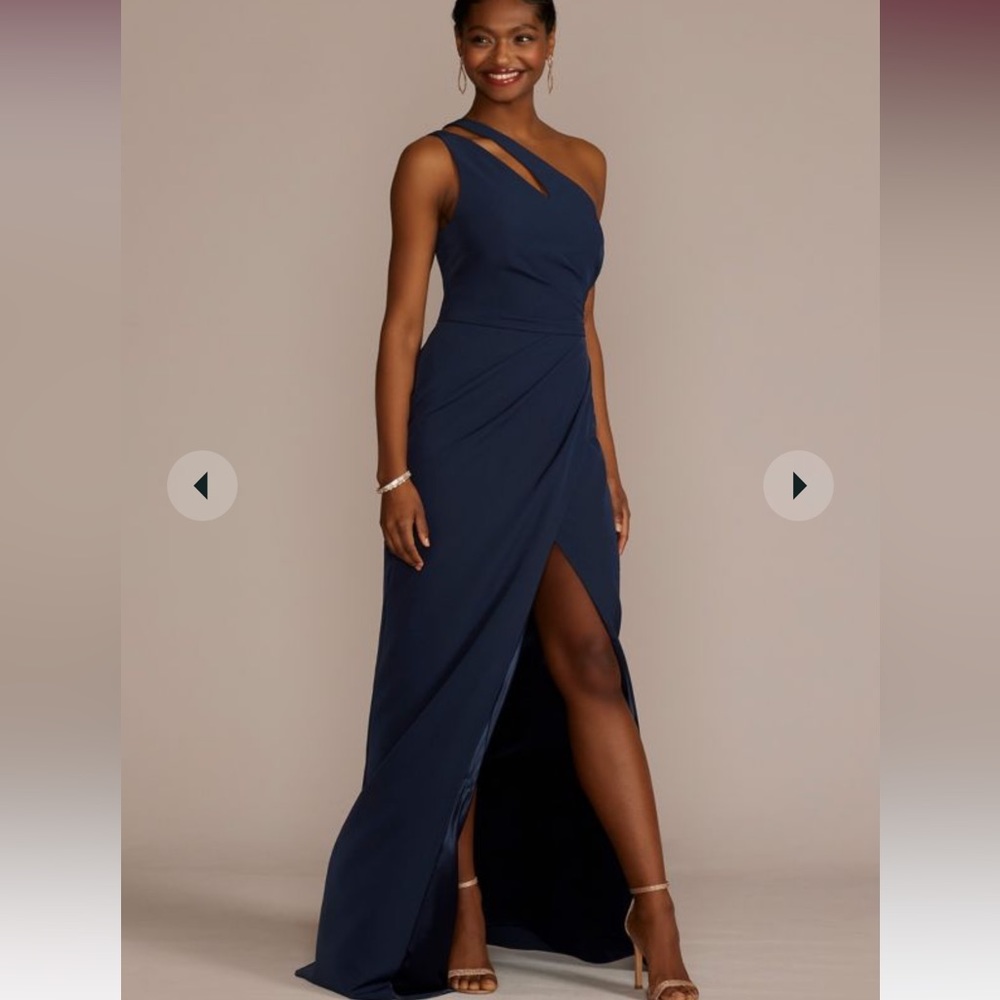 DAVIDS BRIDAL - Galina Signature Stretch Crepe One Shoulder Dress